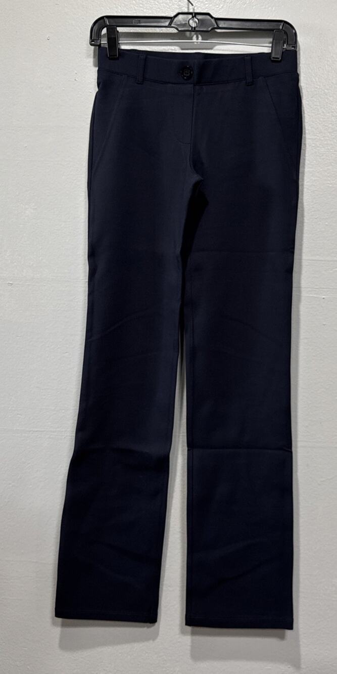 Betabrand Classic Dress Pant Yoga Pants Straight Leg Navy Women XS Office Career